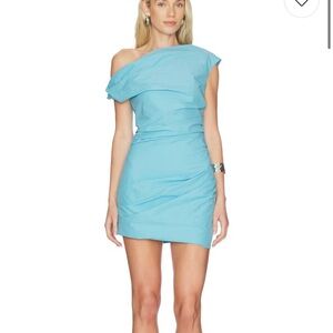 Paris Georgia Revolve Remmy blue Ruched Mini Dress,xS,( look at pics for color)